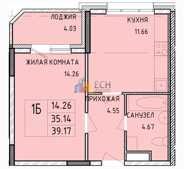 Продажа 1 комнатной квартиры, 39.17 м2, г. Тула, мкр. 1-й Юго-Восточный, жилые дома 3