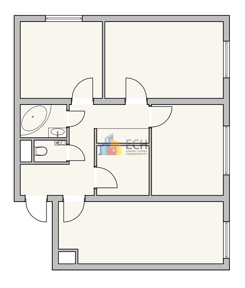 Продажа 3 комнатной квартиры, 78.3 м2, 300010, обл. Тульская, г. Тула, ул. Хворостухина, д. 19 10