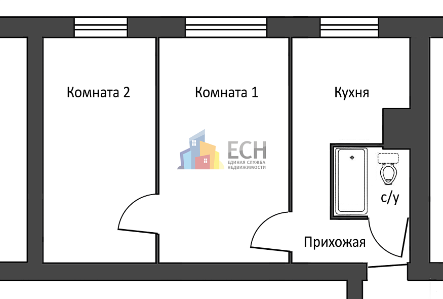 Продажа 2 комнатной квартиры, 38.4 м2, 300911, обл. Тульская, п. Победа, ул. Володарского, г. Тула, д. 22 12