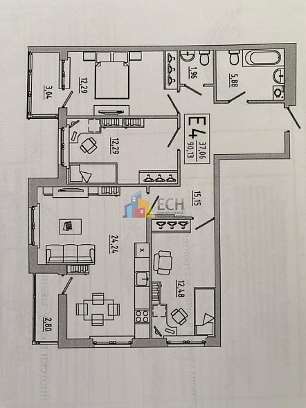 Продажа 3 комнатной квартиры, 82.9 м2, 300053, обл. Тульская, р-н. Ленинский, с. Глухие Поляны, ул. Ушинского, д. 2Б 9