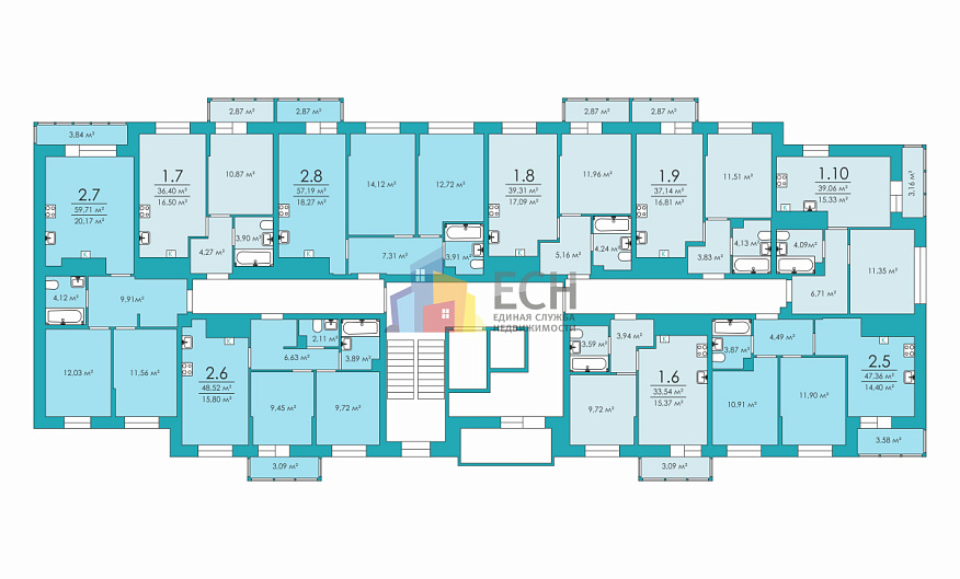 Продажа 1 комнатной квартиры, 39.06 м2, обл. Тульская, г. микрорайон Петровский квартал, улица Лётчика Пирожкова, 7 9