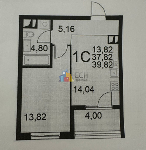 Продажа 1 комнатной квартиры, 39.8 м2, г. Тула, пл. Хлебная, д. 8 6