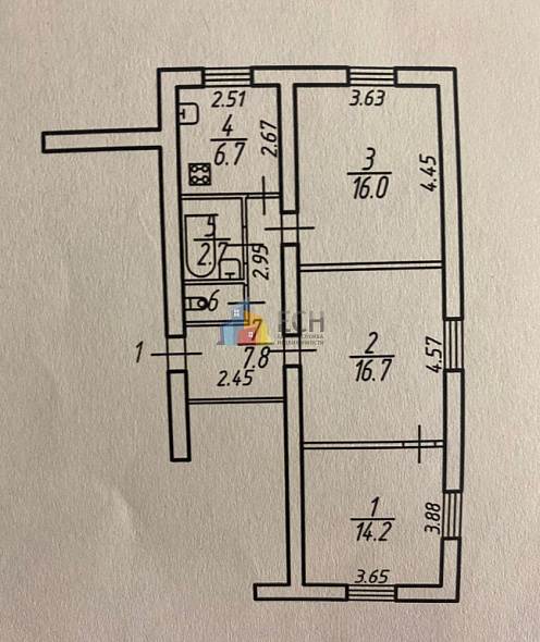 Продажа 3 комнатной квартиры, 65.4 м2, 301241, обл. Тульская, р-н. Щекинский, г. Щекино, ул. Школьная, д. 31 10